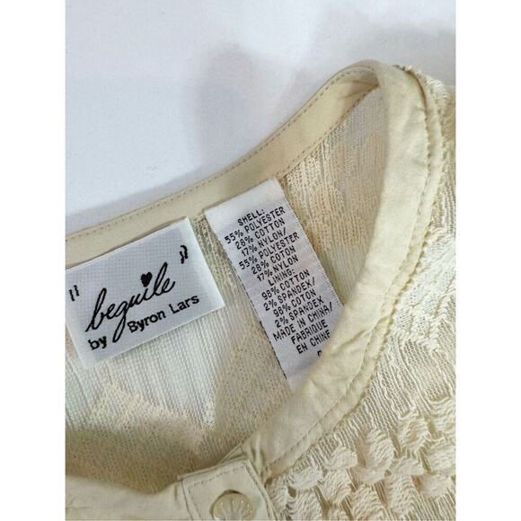 Beguile by Byron Lars Dress Women 8 Lasercut Lace Blue Cream Pretty Little Liars - Picture 3 of 12
